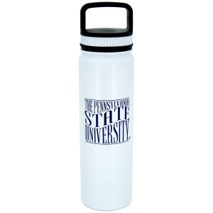 white water bottle with The Pennsylvania State University in wavy type